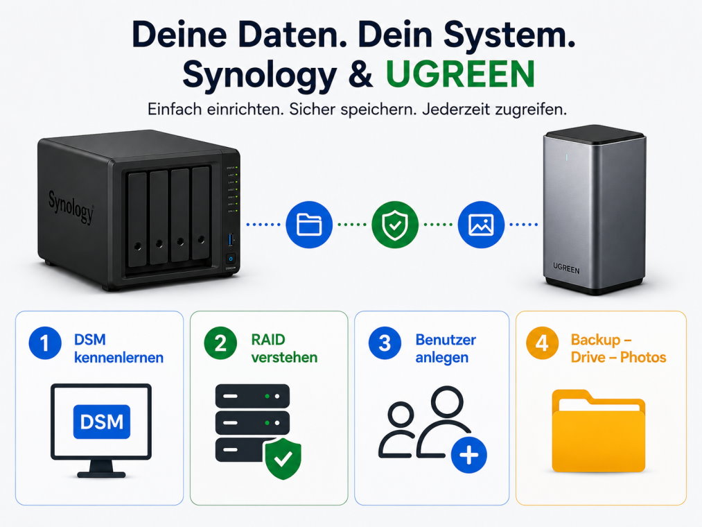 Lernweg für den sicheren Einstieg in Synology und UGREEN