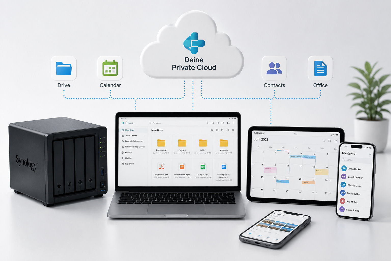 Private Cloud mit Synology Drive, Office, Kalender und Kontakten