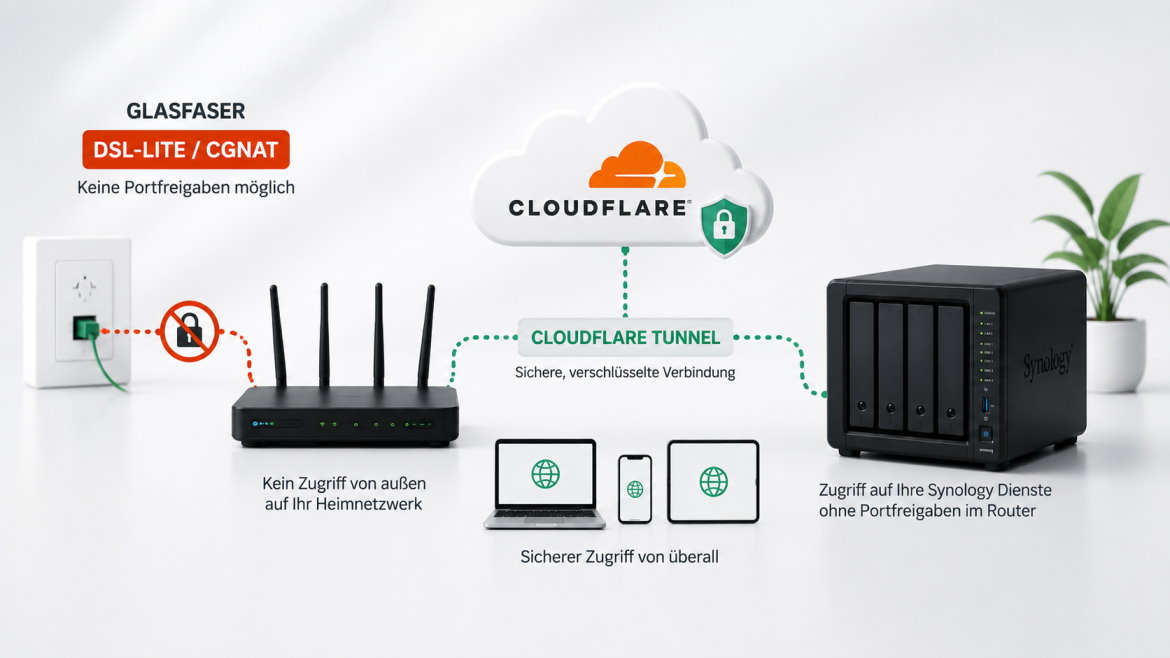 Sicherer Fernzugriff auf eine Synology NAS mit Cloudflare Tunnel