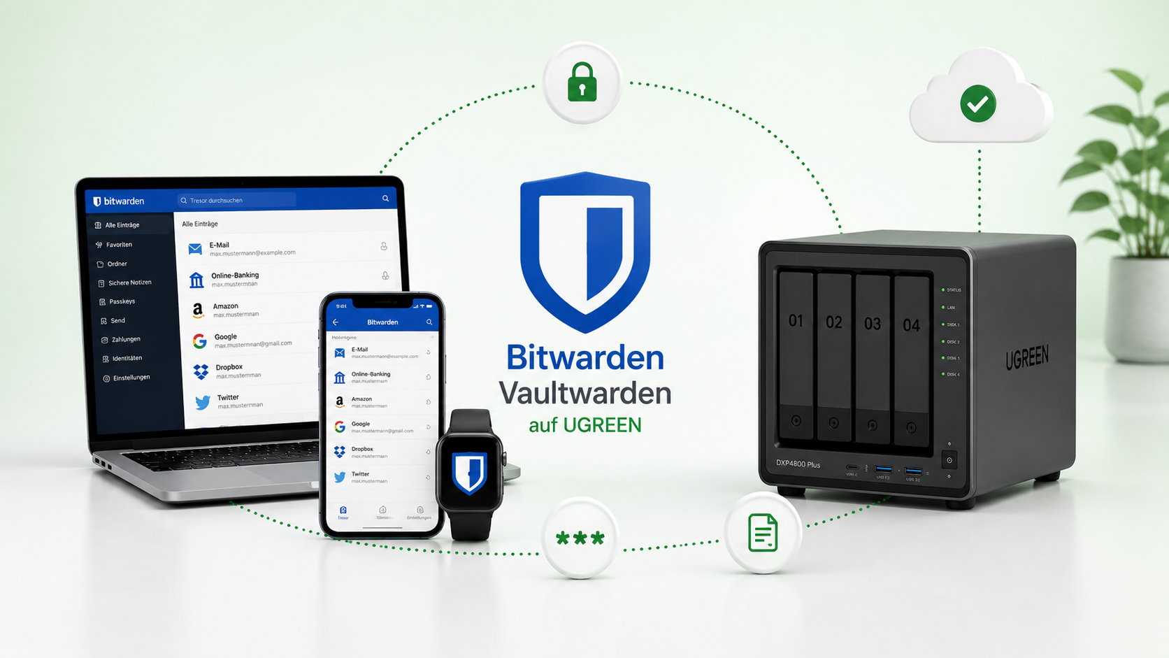 Bitwarden und Vaultwarden auf mehreren Geräten mit einer UGREEN NAS